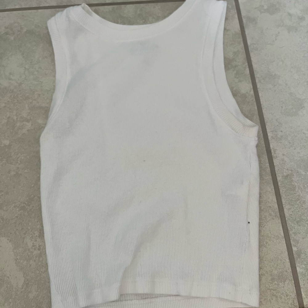 Hollister White Sleeveless Ribbed Top